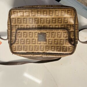 Vintage Fendi Tan Monogram Shoulder Bag
